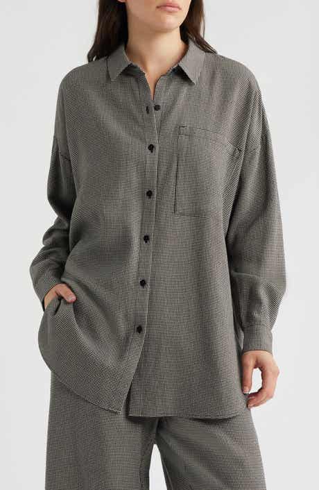 Classic Collar Organic Longline Button-Up Shirt