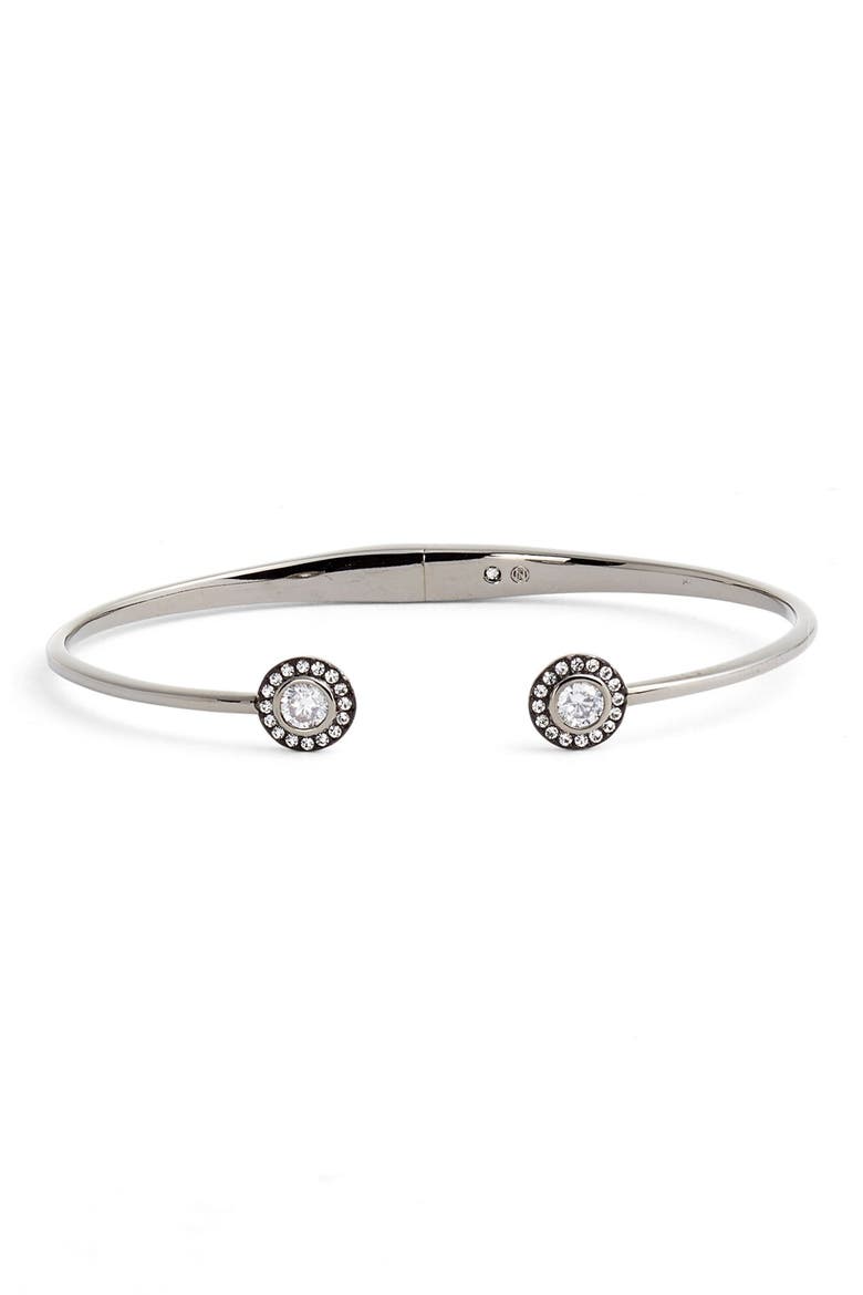 Framed Crystal Skinny Cuff, Main, color, BLACK