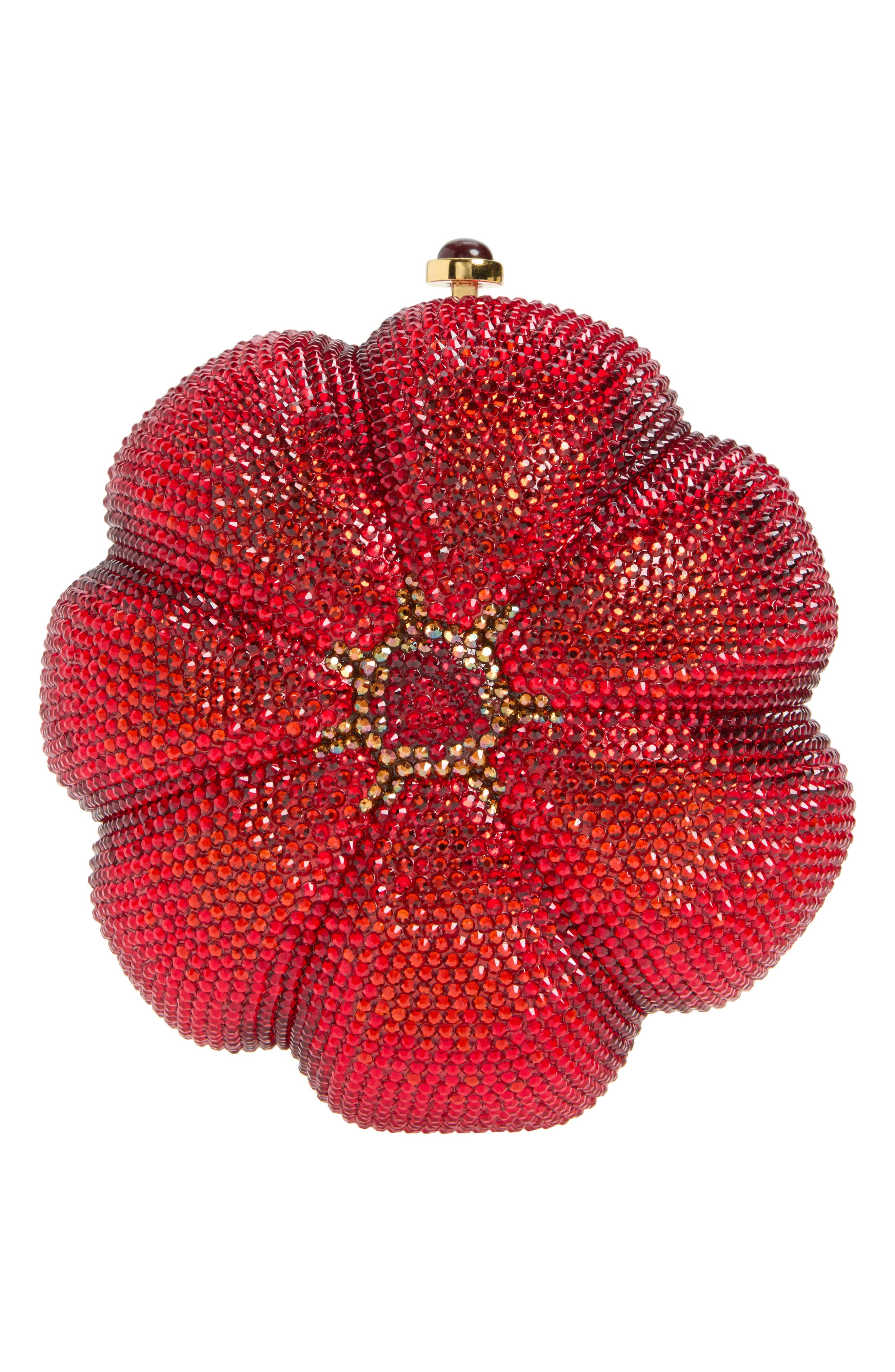 JUDITH LEIBER COUTURE Tomato Pomodoro Crystal Embellished Clutch, Alternate, color, Champagne Light Siam Multi