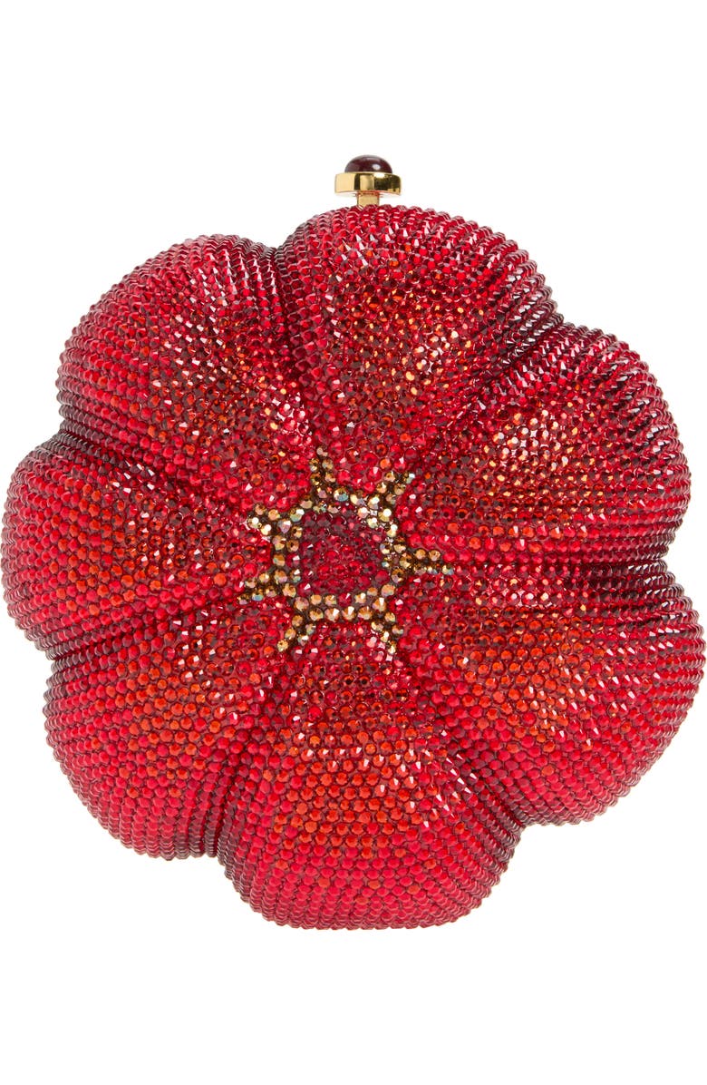 JUDITH LEIBER COUTURE Tomato Pomodoro Crystal Embellished Clutch, Alternate, color, Champagne Light Siam Multi
