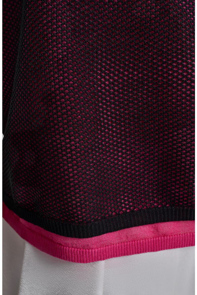 Boxy Mesh Overlay Top, Alternate, color, BLACK/HOT PINK