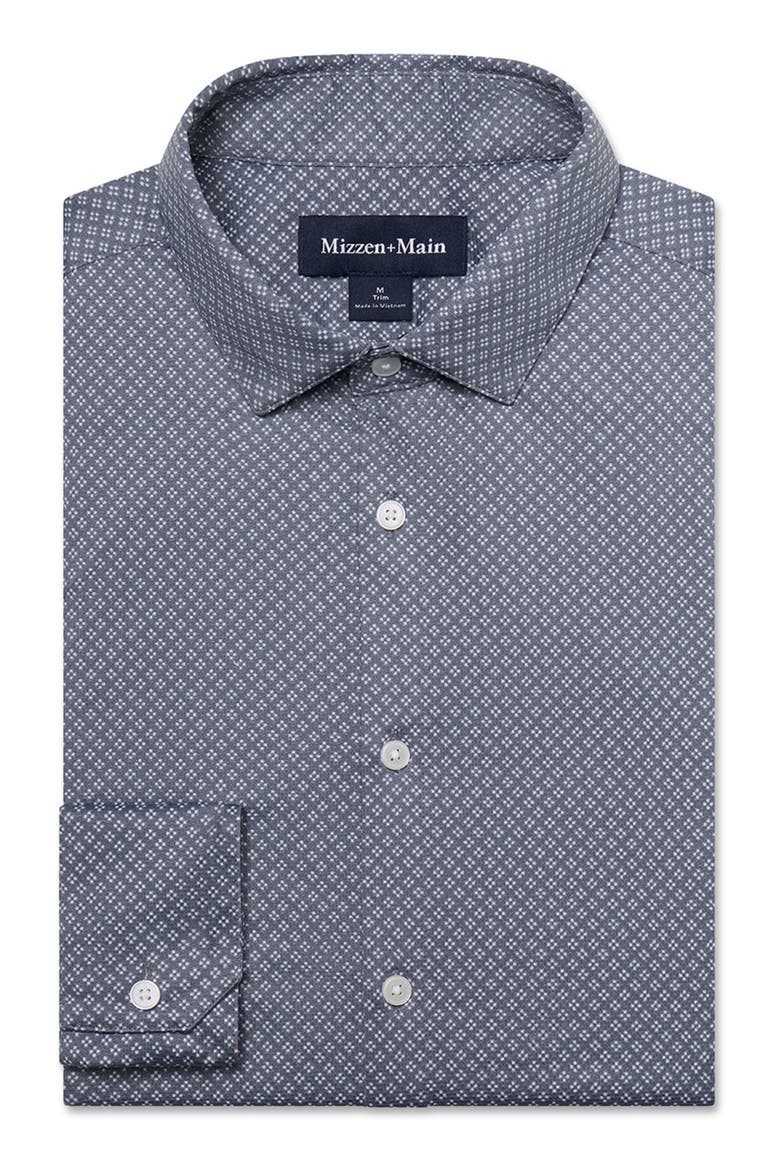 Halyard Trim Fit Clover Performance Button-Up Shirt, Alternate, color, DARK SLATE CLOVER