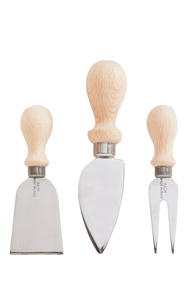 Verve Culture Italian Cheese Knives - Set of 3, Main, color, Brown
