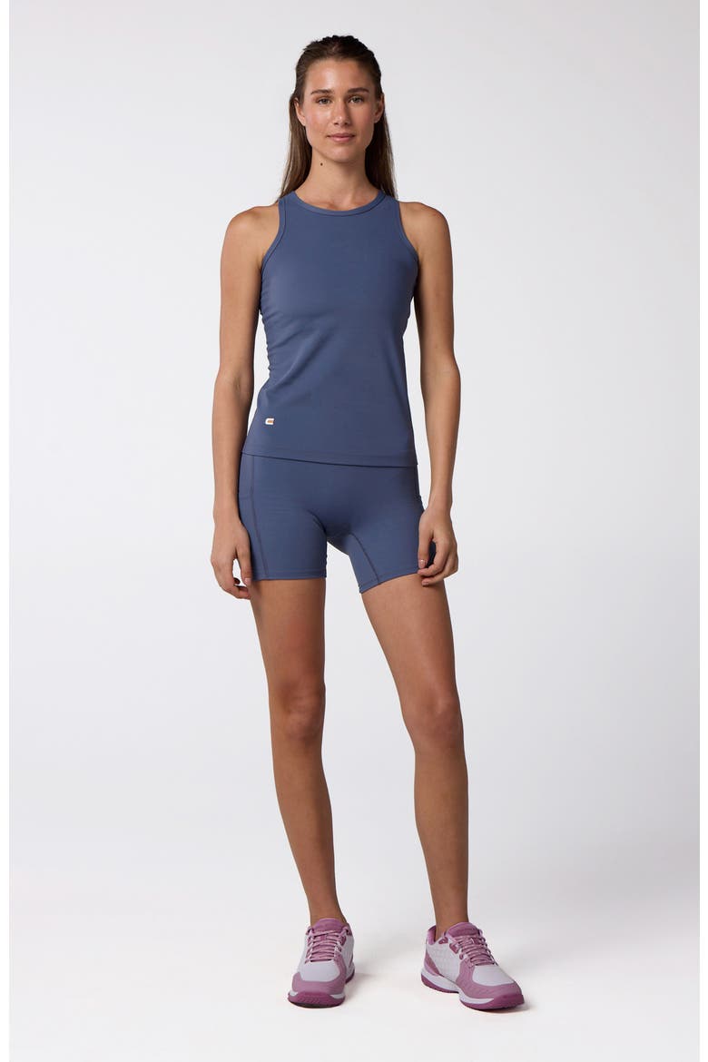 Women's Essential Fitted Tank, Alternate, color, In Bounds Blue