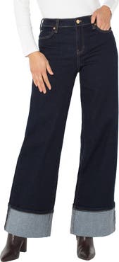 Liverpool Los Angeles Morgan Cuffed Wide Leg Jeans