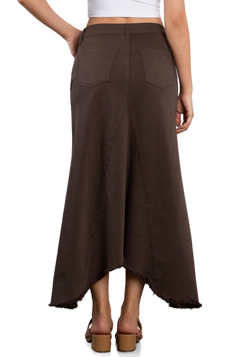 Selma Pieced Asymmetric Denim Maxi Skirt, Alternate, color, CHOCOLATE BROWN