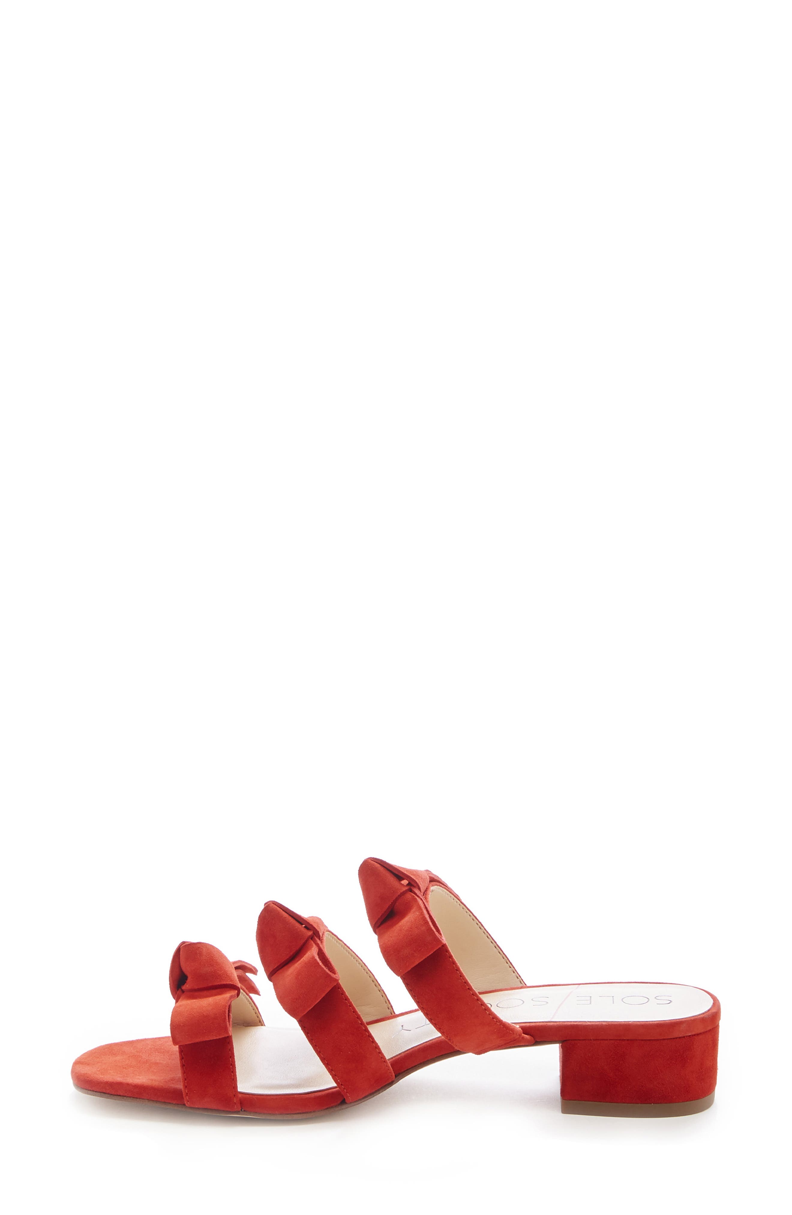 Ezah Slide Sandal, Alternate, color, BRIGHT RED SUEDE