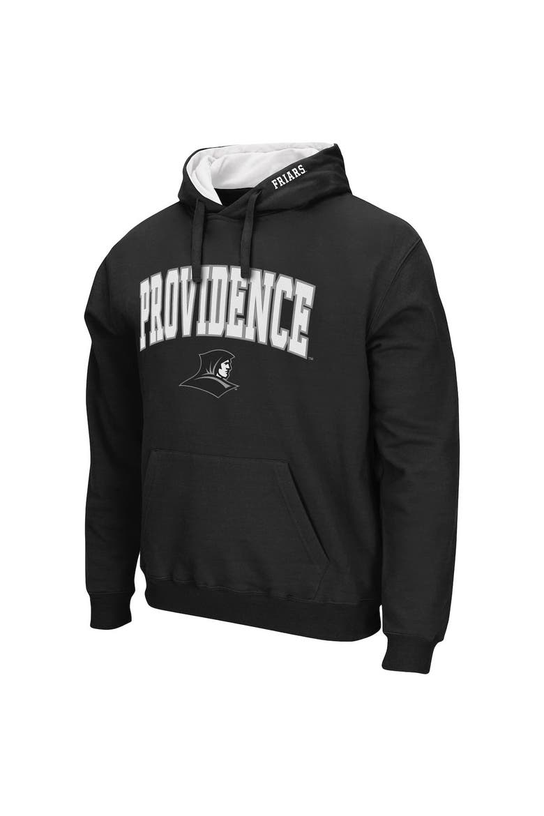 Men's Colosseum Black Providence Friars Arch and Logo Pullover Hoodie, Alternate, color, Black