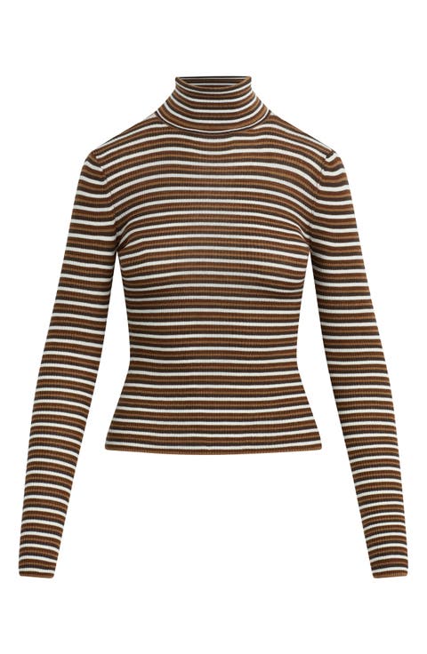 Amelia Rib Merino Wool Turtleneck Top