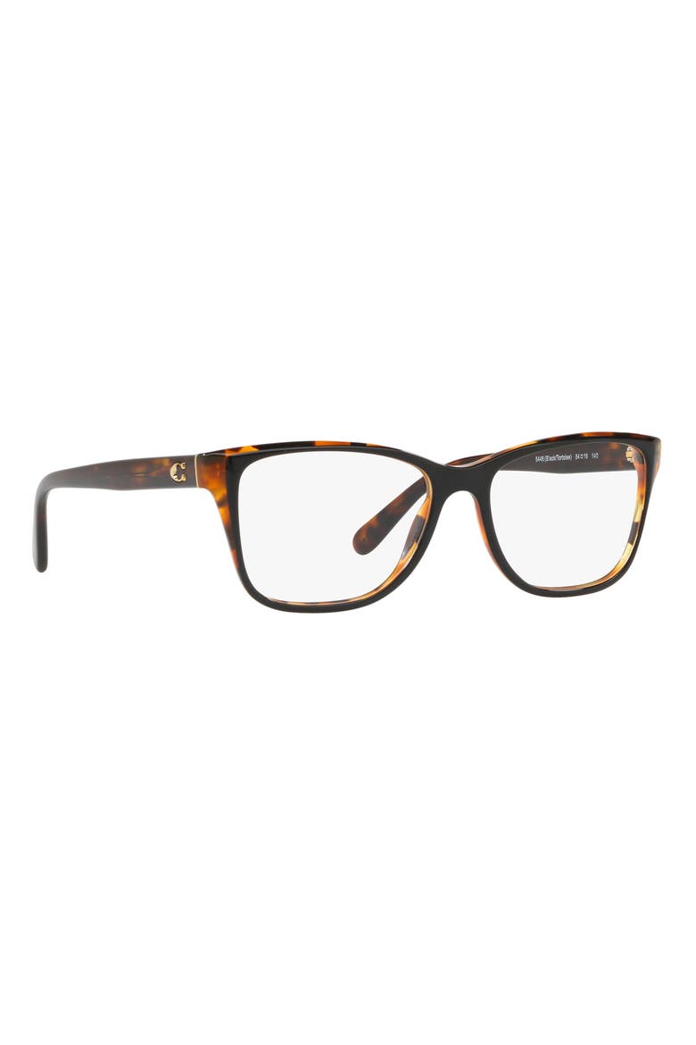 50mm Rectangular Optical Glasses, Alternate, color, BLACK TORTOISE / DEMO LENS