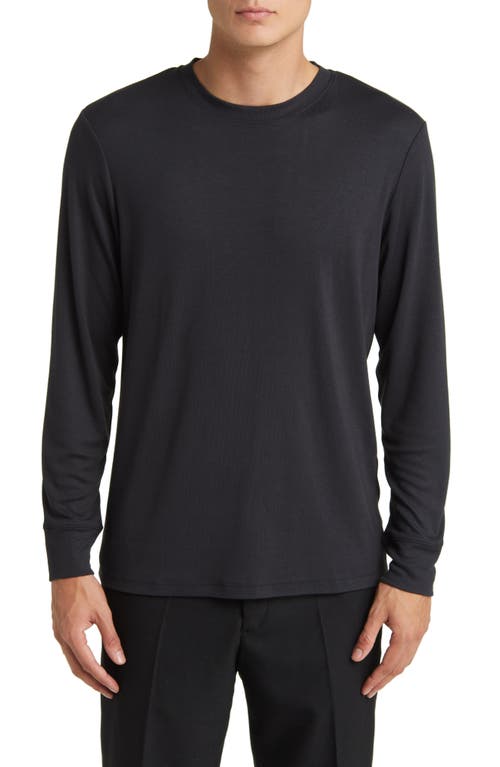 Theory Mens Maden Textured Relaxed-fit Wool Jumper Charcoal Melange In Black