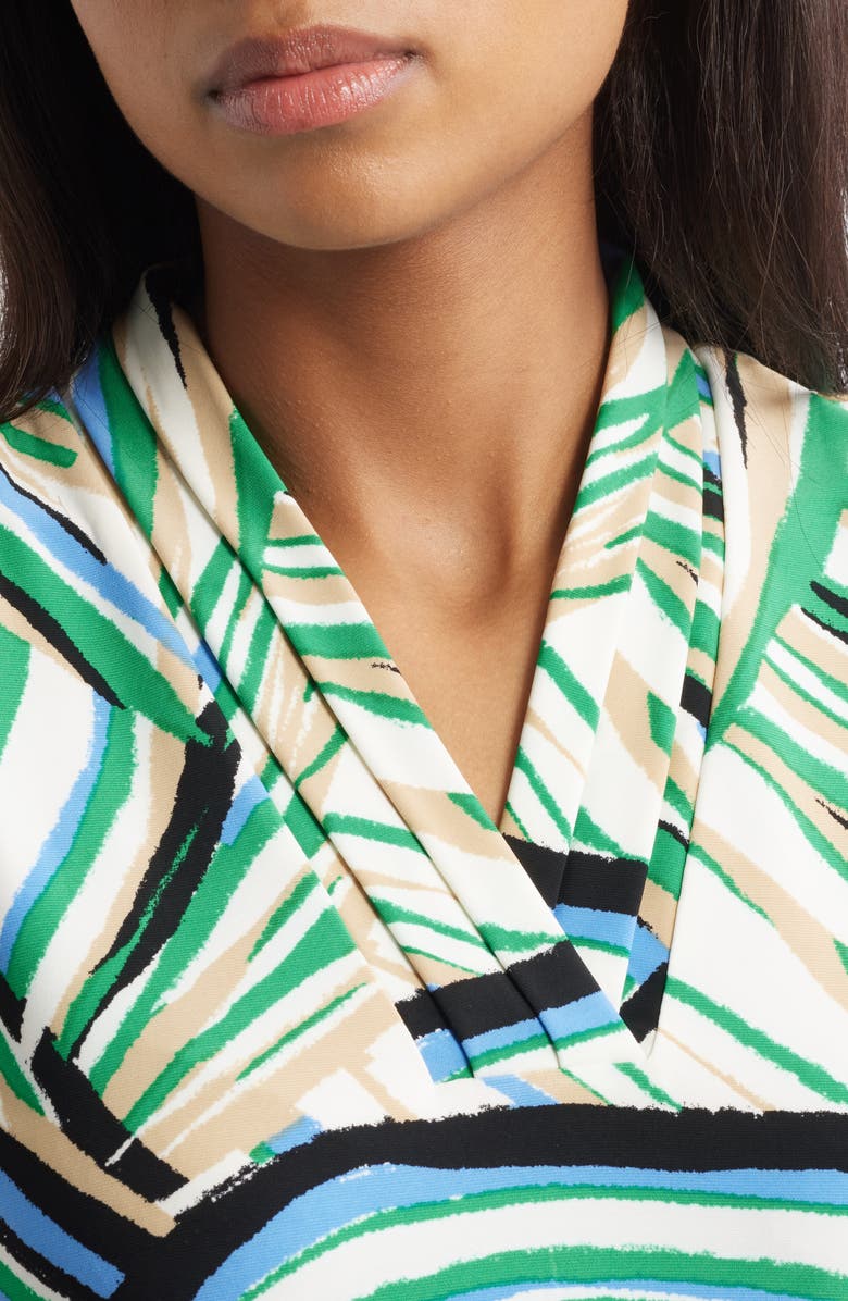 Anne Klein Abstract Print Triple Pleat Sleeveless Top, Alternate, color, 