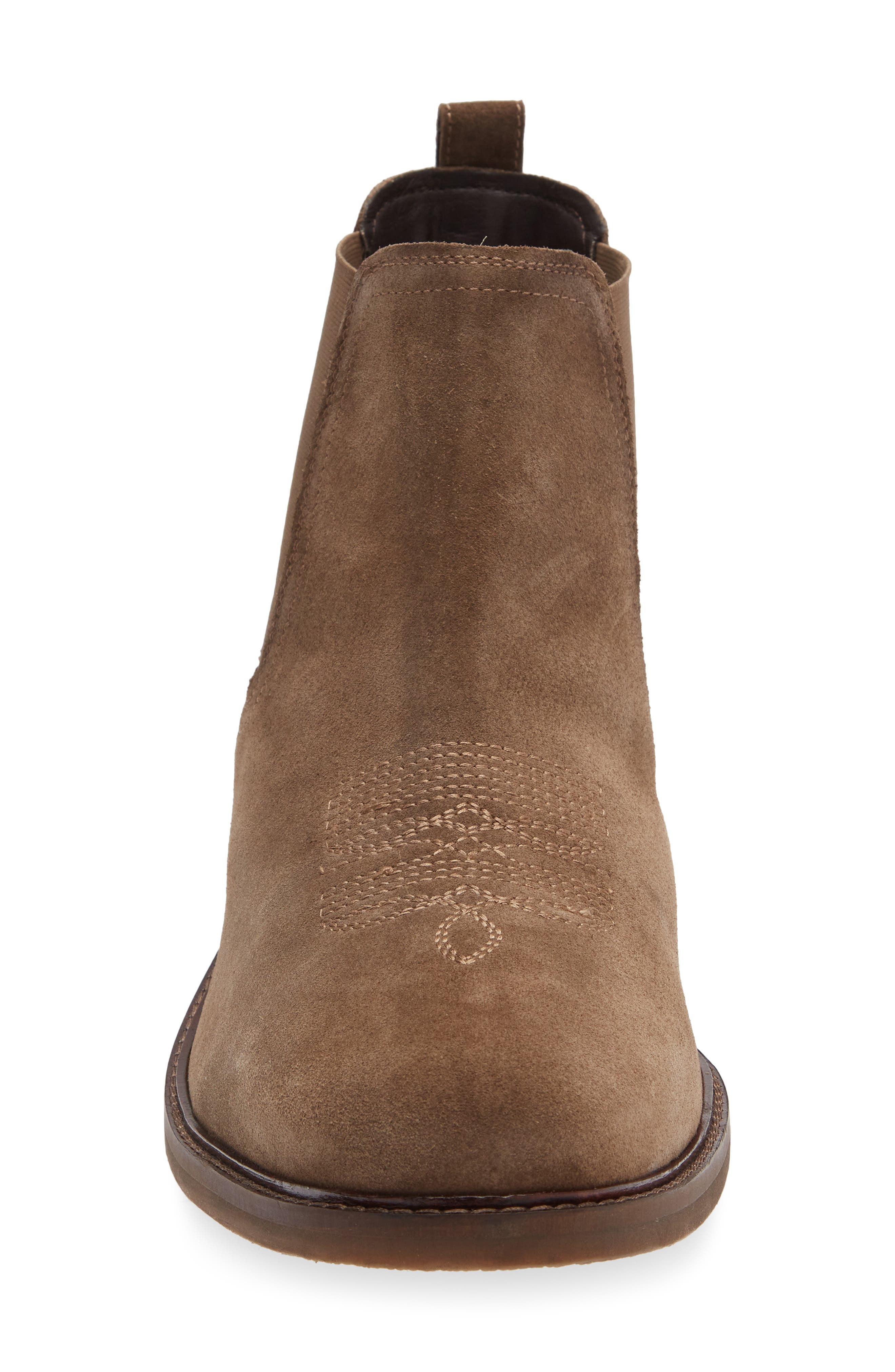 Wyatt Leather Chelsea Boot, Alternate, color, DARK TAUPE SUEDE PU
