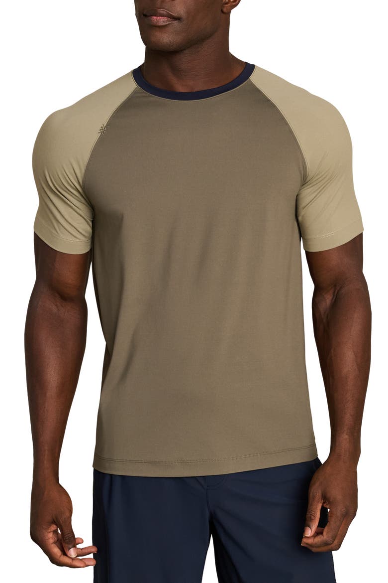 Reign Performance T-Shirt, Main, color, SMOKEY OLIVE COLOR BLOCK