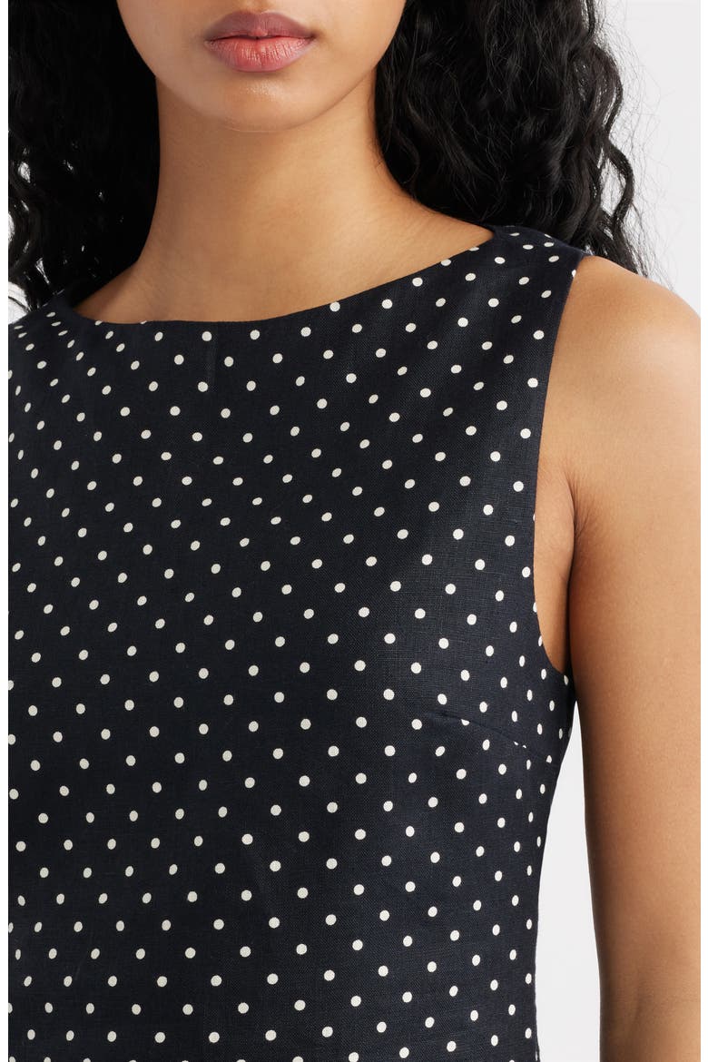 open back polka dot dress Long-Sleeve Open-Back Mini Dress in Ivory Polka Dot Print