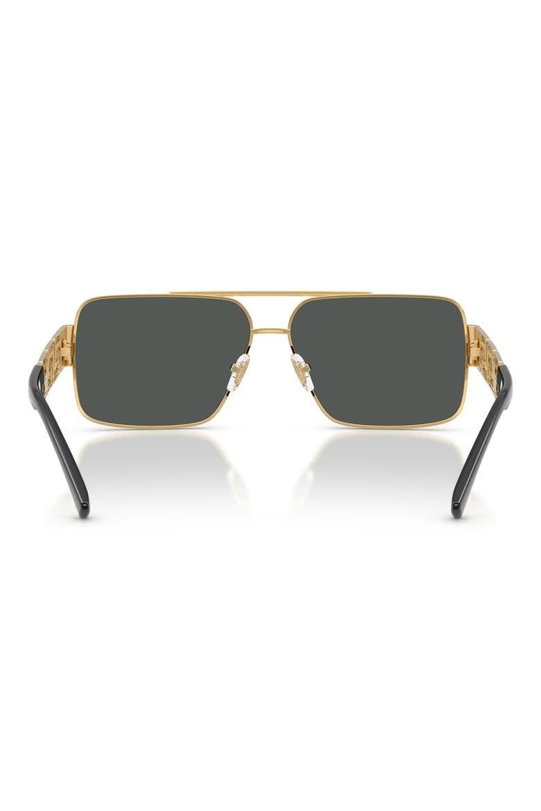 61mm Rectangular Sunglasses, Alternate, color, GOLD / DARK GREY