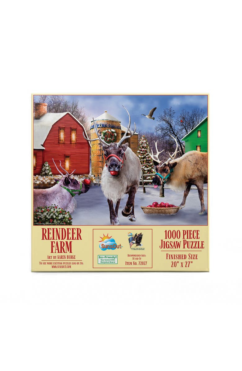 Sunsout Reindeer Farm 1000 piece Jigsaw Puzzle for Adults, Alternate, color, Multicolor