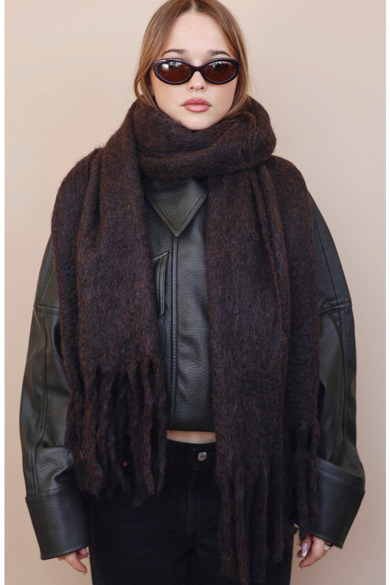 Copenhagen Scarf, Alternate, color, BROWN