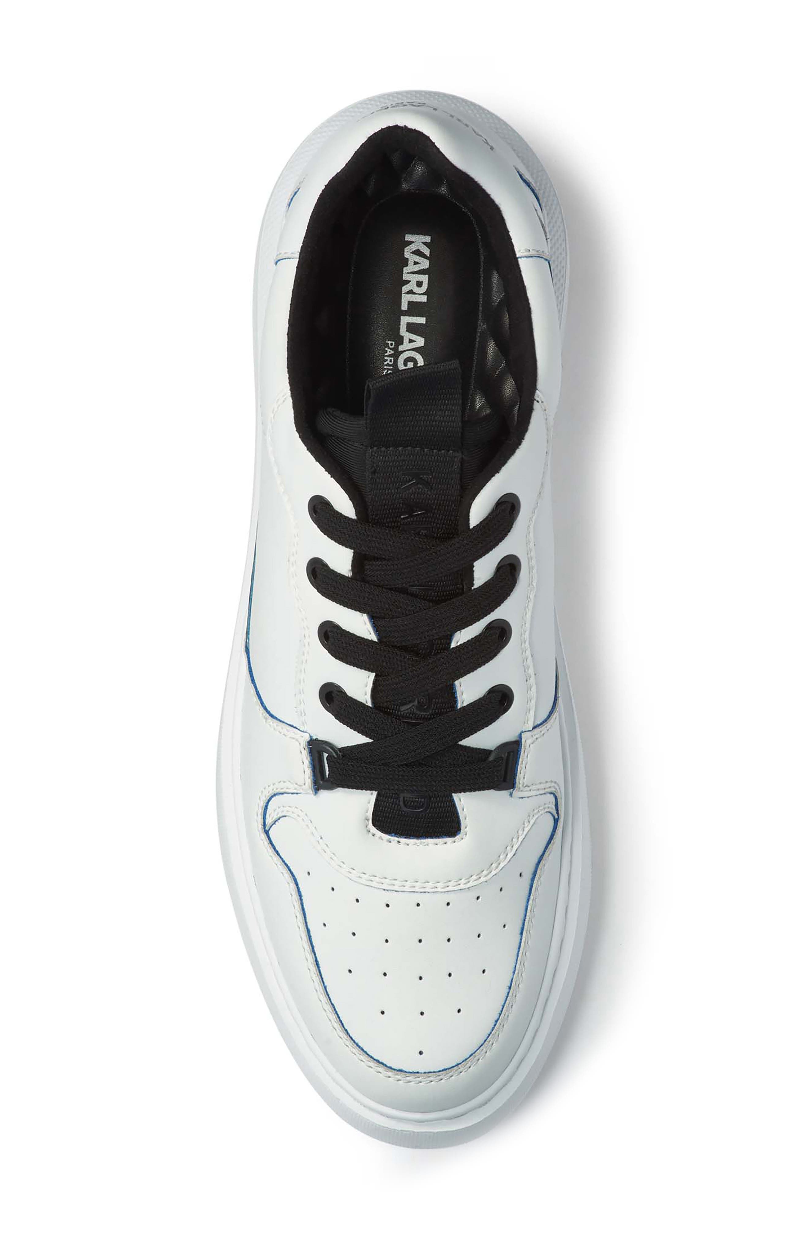 KARL LAGERFELD PARIS Recycled Leather Lace-up Sneaker, Alternate, color, White