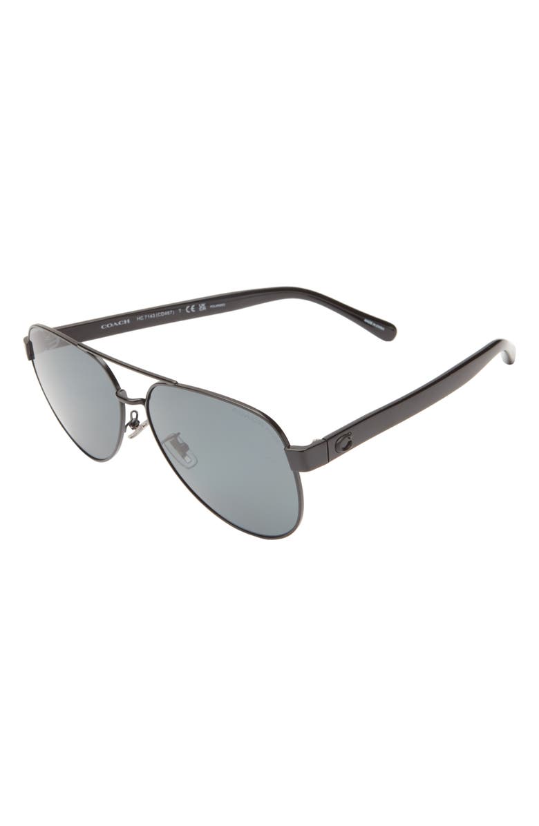 COACH 61mm Pilot Polarized Sunglasses, Alternate, color, 