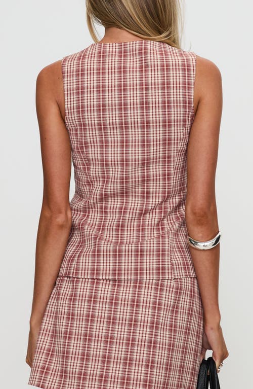Princess Polly Theodosia Check Cutaway Vest In Multi