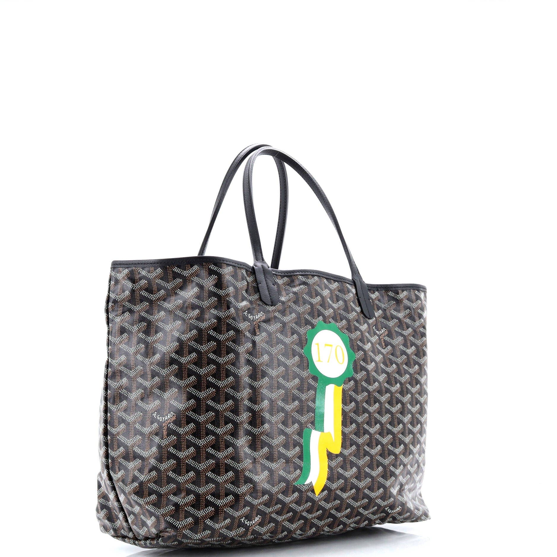 Pre-Owned Goyard Saint Louis Tote Printed Coated Canvas PM, Alternate, color, Black