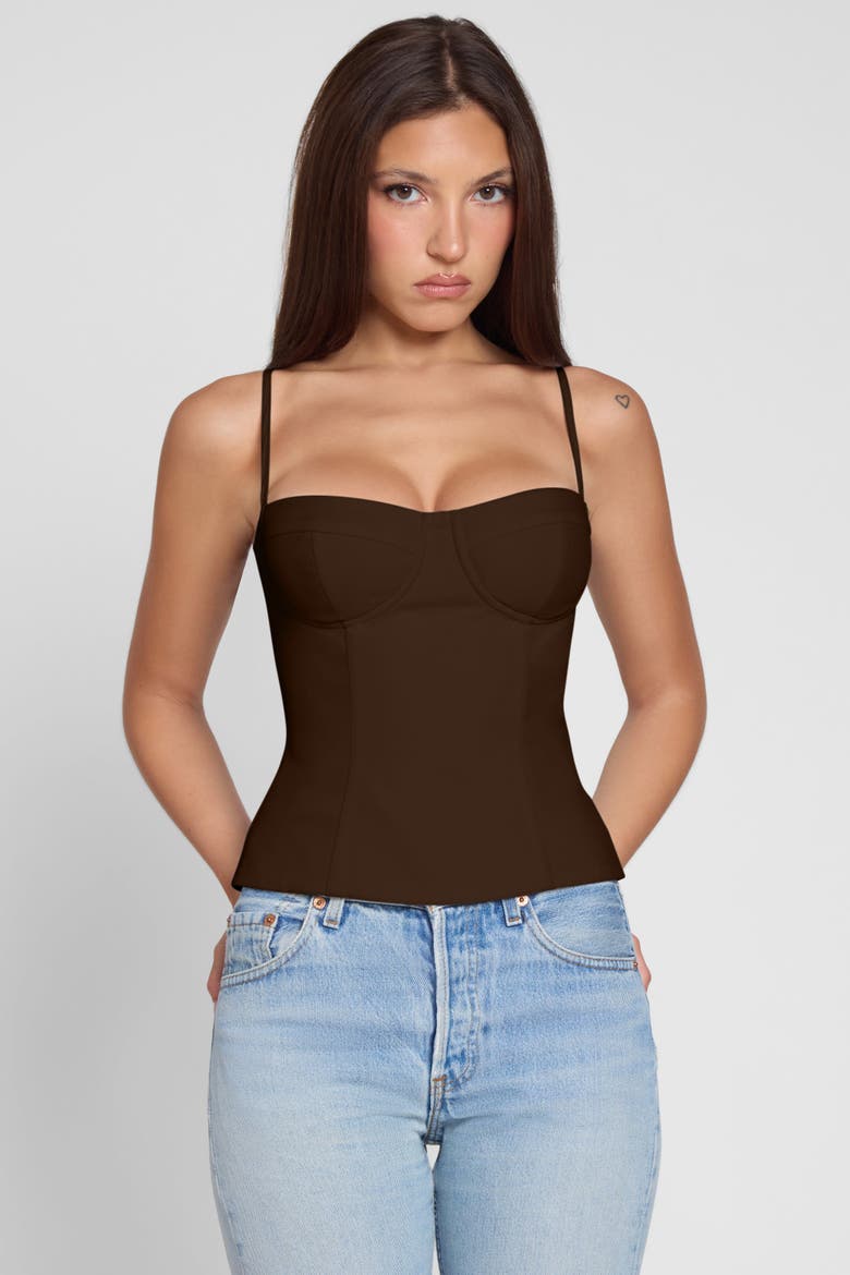 Bali Bustier Corset Top, Alternate, color, Brown