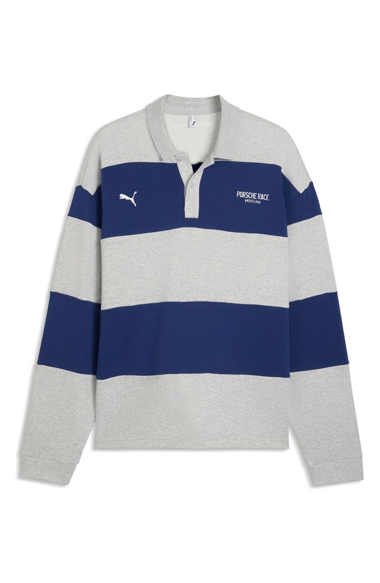 PUMA Lifestyle Crew Oversize Cotton Blend Polo, Main, color, Blue Jewel