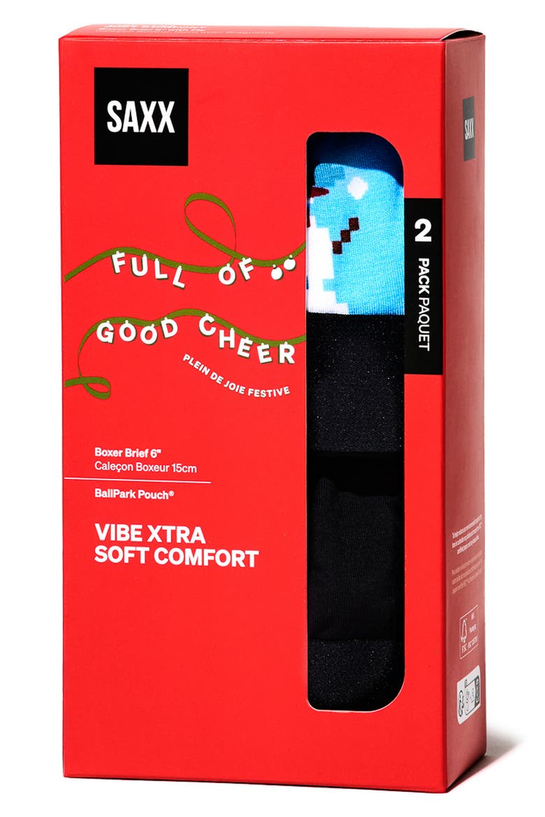 Vibe Xtra Assorted 2-Pack Boxer Briefs, Alternate, color, FROSTY THE GAMER/BLK