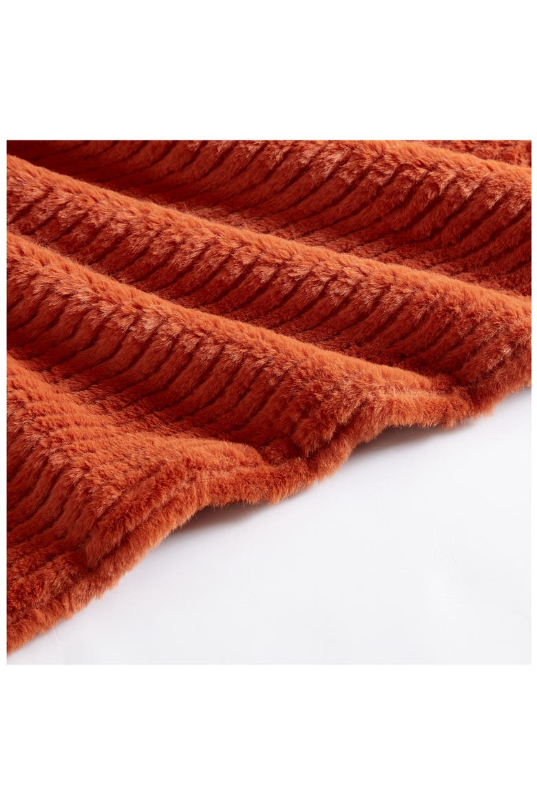 Rib Knit Throw Blanket, Alternate, color, DARK ORANGE