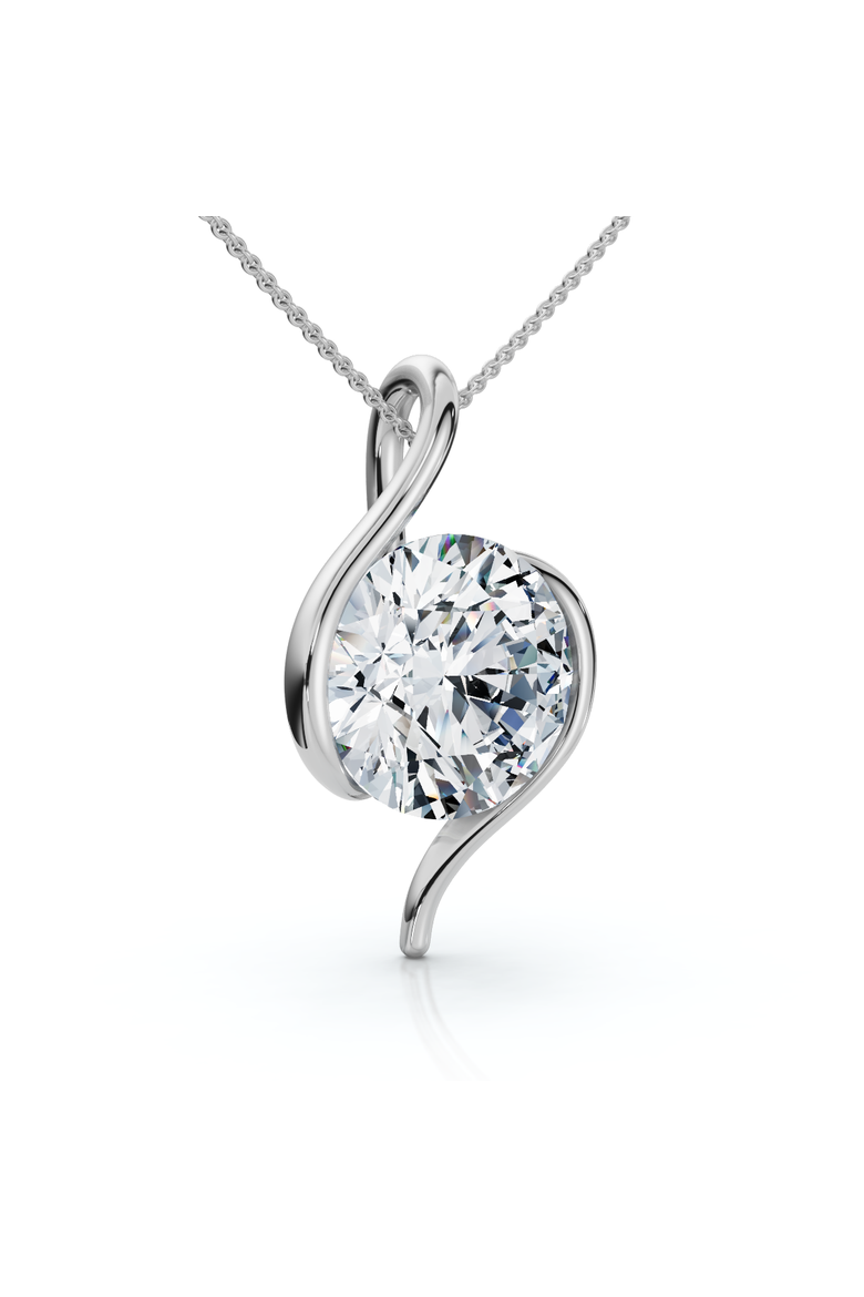 Certified 3Ct Diamond Molly Pendant 14k Gold Necklace 18" Lab Grown, Alternate, color, White Gold