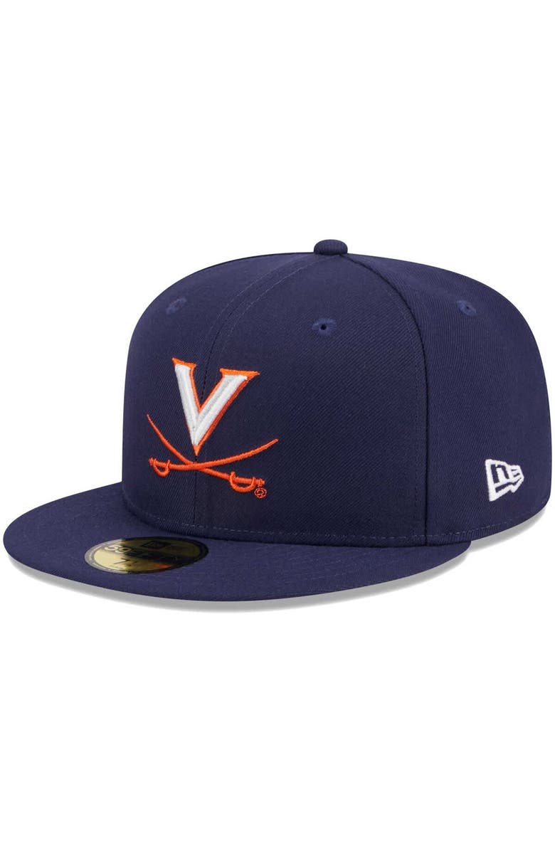 New Era Men's New Era Navy Virginia Cavaliers 59FIFTY Fitted Hat, Main, color,