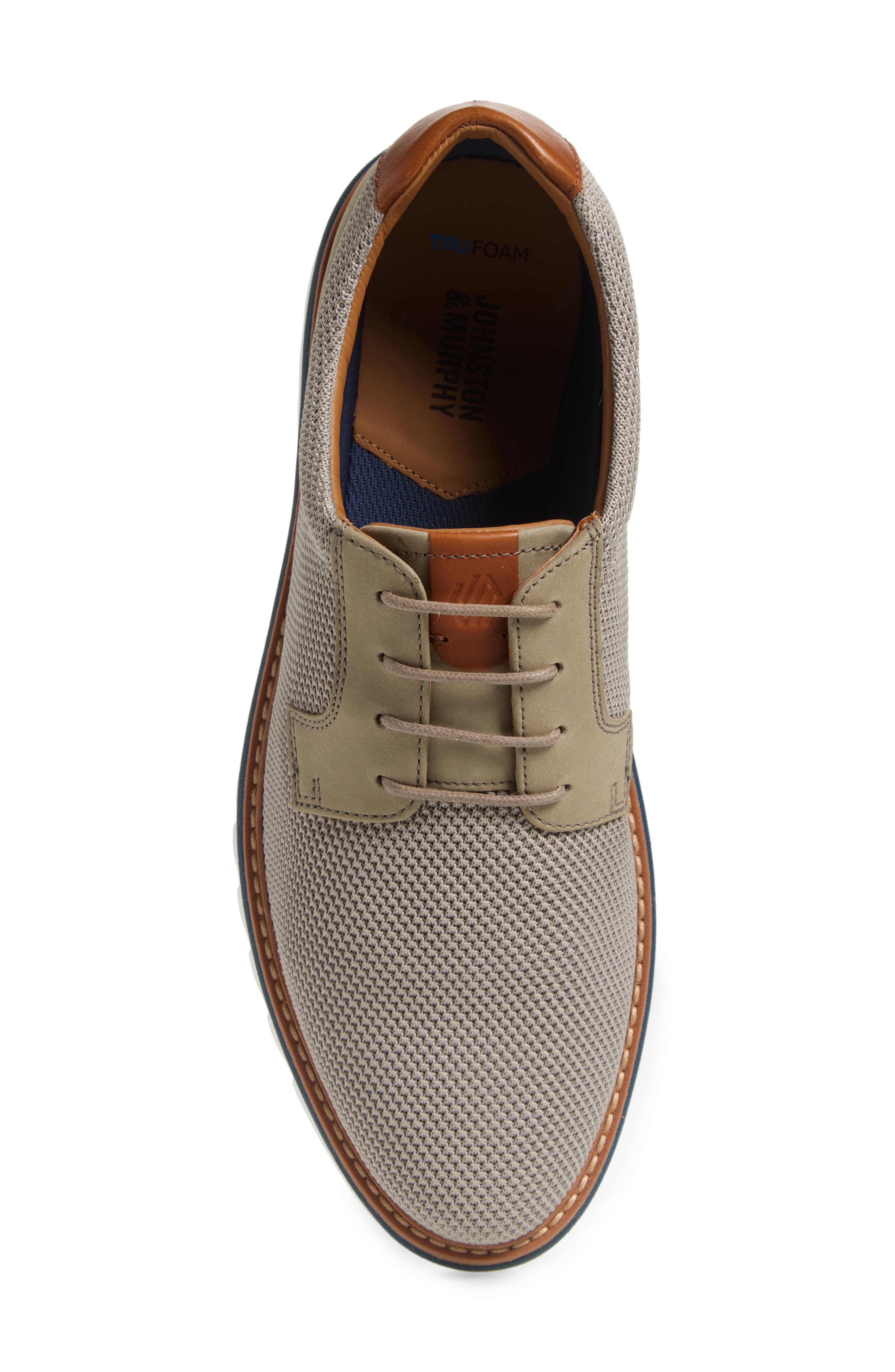 Johnston & Murphy Braydon Plain Toe Derby, Alternate, color, Grey Knit