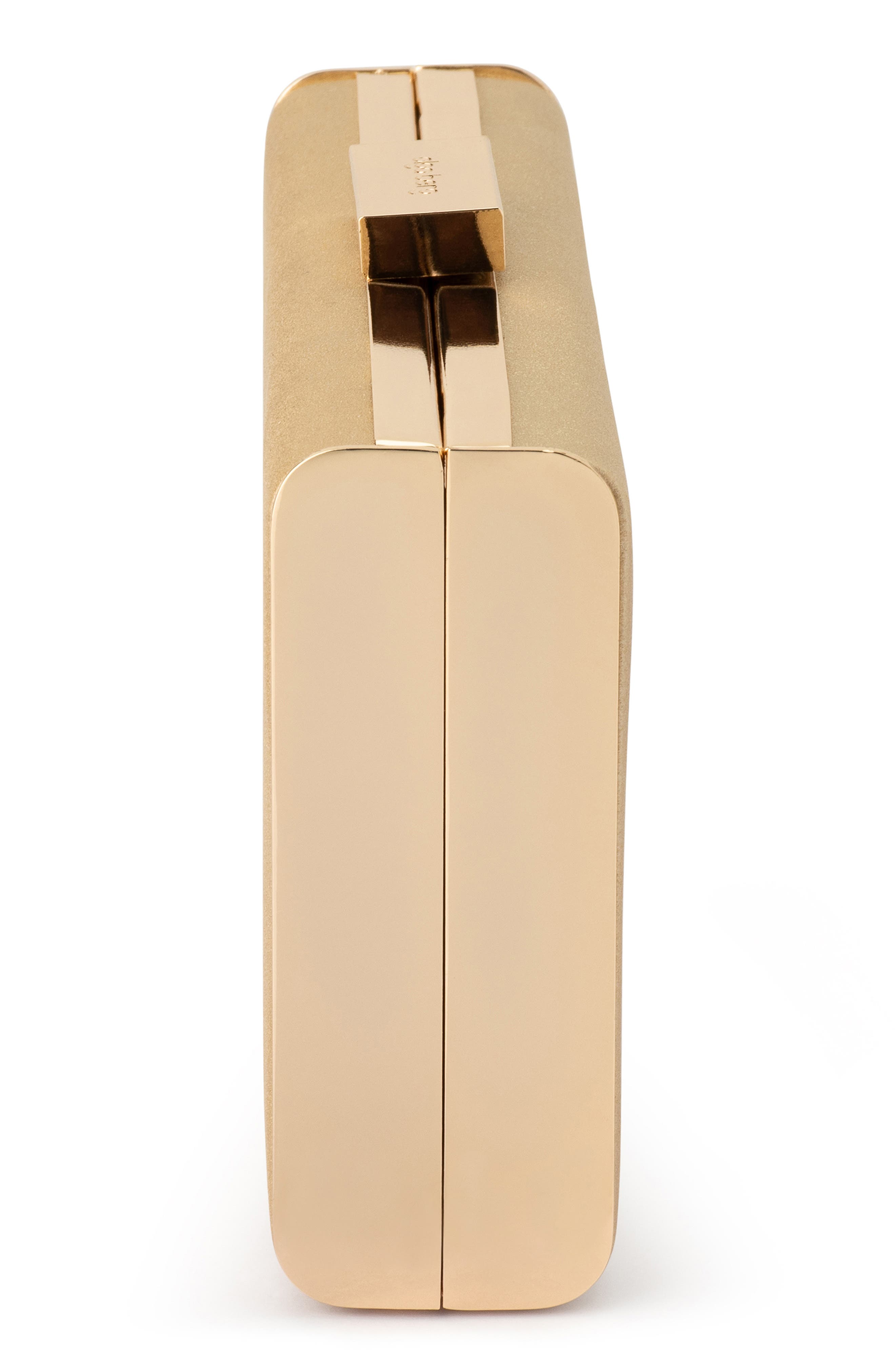 Olga Berg Precious Metallic Box Clutch, Alternate, color, Champagne