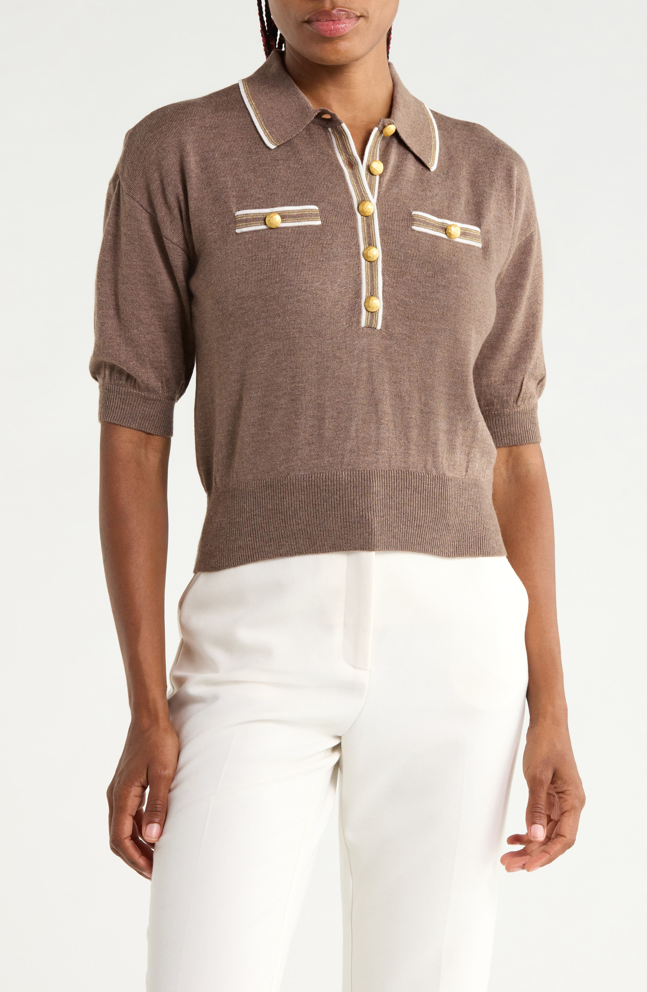 DEEP TAUPE/IVORY/GOLD