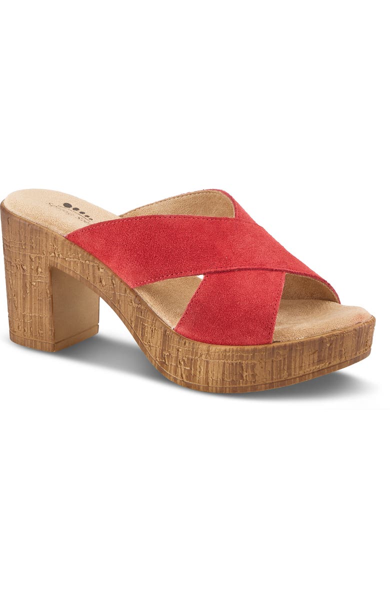 Spring Step Blanchar Platform Sandal, Main, color, Red Suede