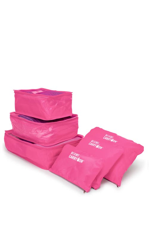 Miami Carry On Essential Organizational 8 Piece Travel Kit In Pink