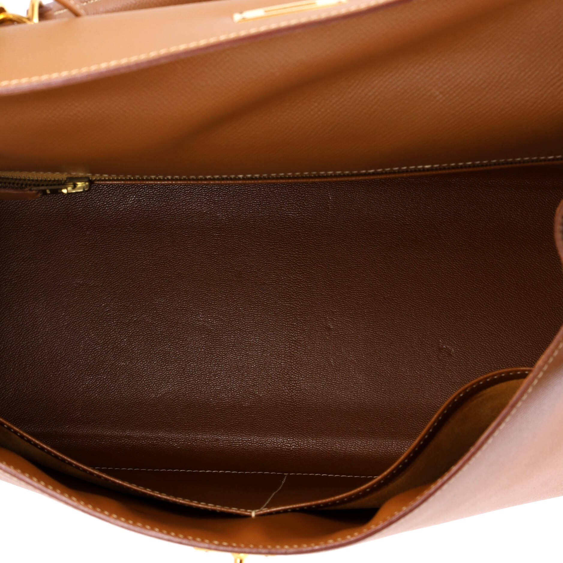 Kelly Handbag Brown Courchevel with Gold Hardware 35, Alternate, color, Gold