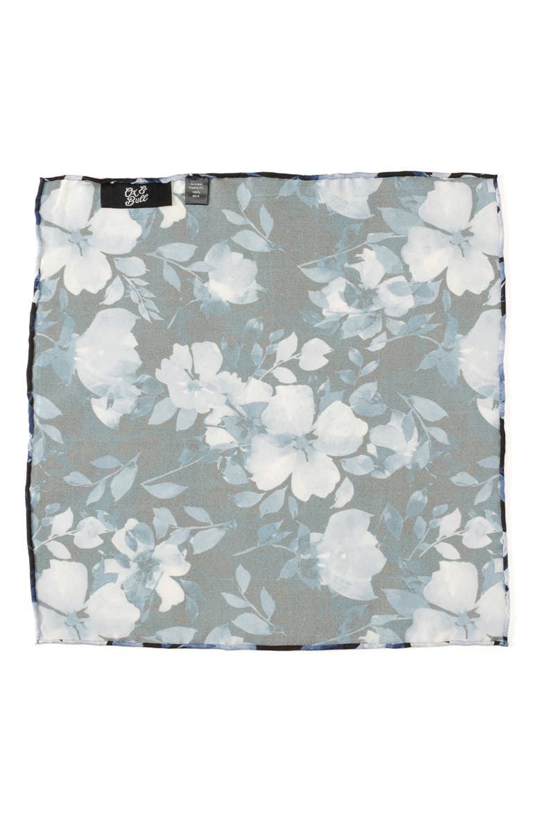 Cufflinks, Inc. Painted Floral Pocket Square, Alternate, color, Blue