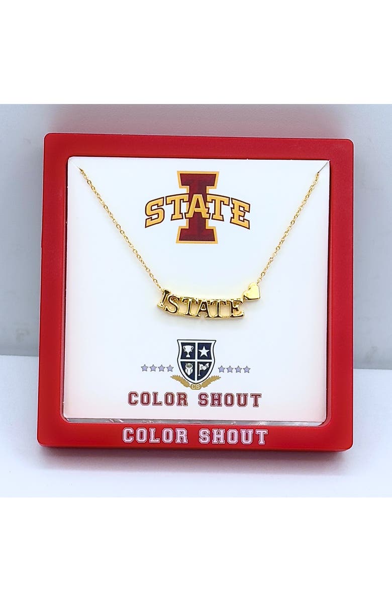 Color Shout Iowa State UniversityGold Heart Necklace, Alternate, color, Yellow Gold