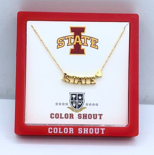 Color Shout Iowa State Universitygold Heart Necklace In Gold