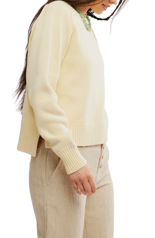 Free People Spring Street Cotton Crewneck Sweater In Neutral