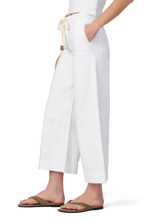 Joe's The Addison Low Rise Cotton Blend Ankle Wide Leg Pants In White