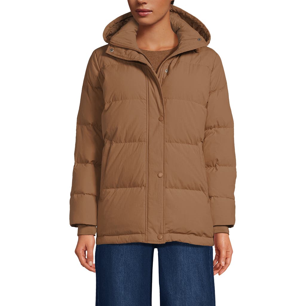 Lands' End Wide Channel 600 Down Puffer Jacket In Brown