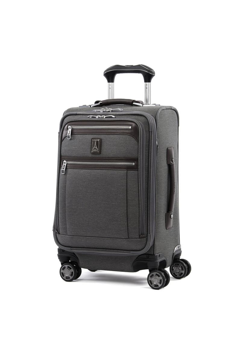 Platinum Elite Softside Expandable 20" Carry On Spinner Luggage, Fits up to 15" Laptop, Main, color, Vintage Grey