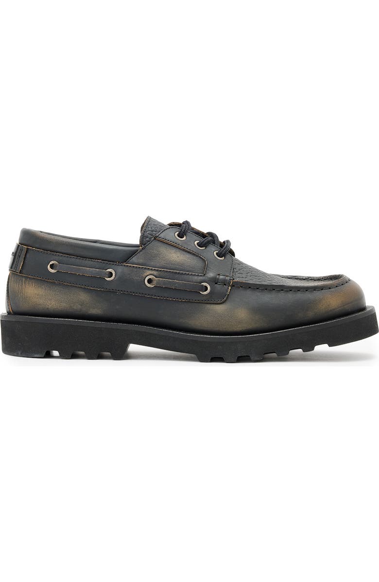AllSaints Skiff Boat Shoe, Alternate, color, Black/ Brown