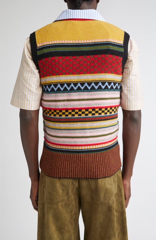 Marni Striped Wool Vest In Multi