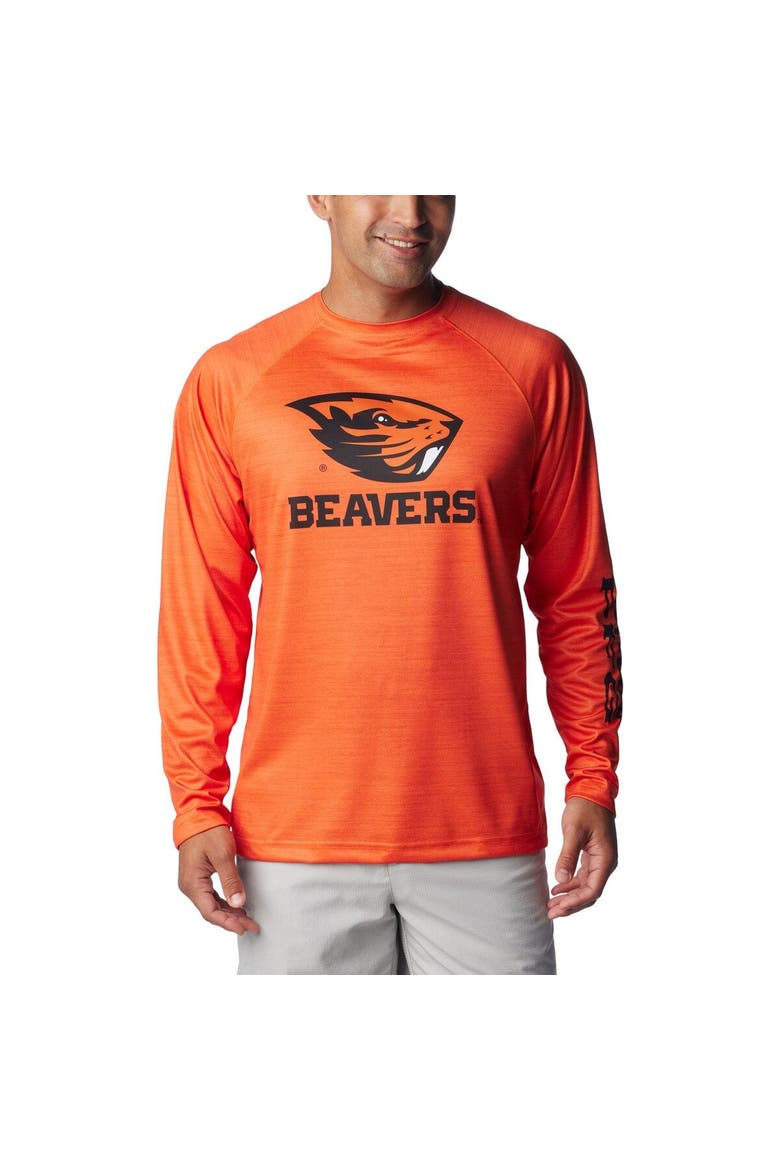 Men's Columbia  Orange Oregon State Beavers PFG Terminal Tackle Omni-Shade Raglan Long Sleeve T-Shirt, Main, color, Orange