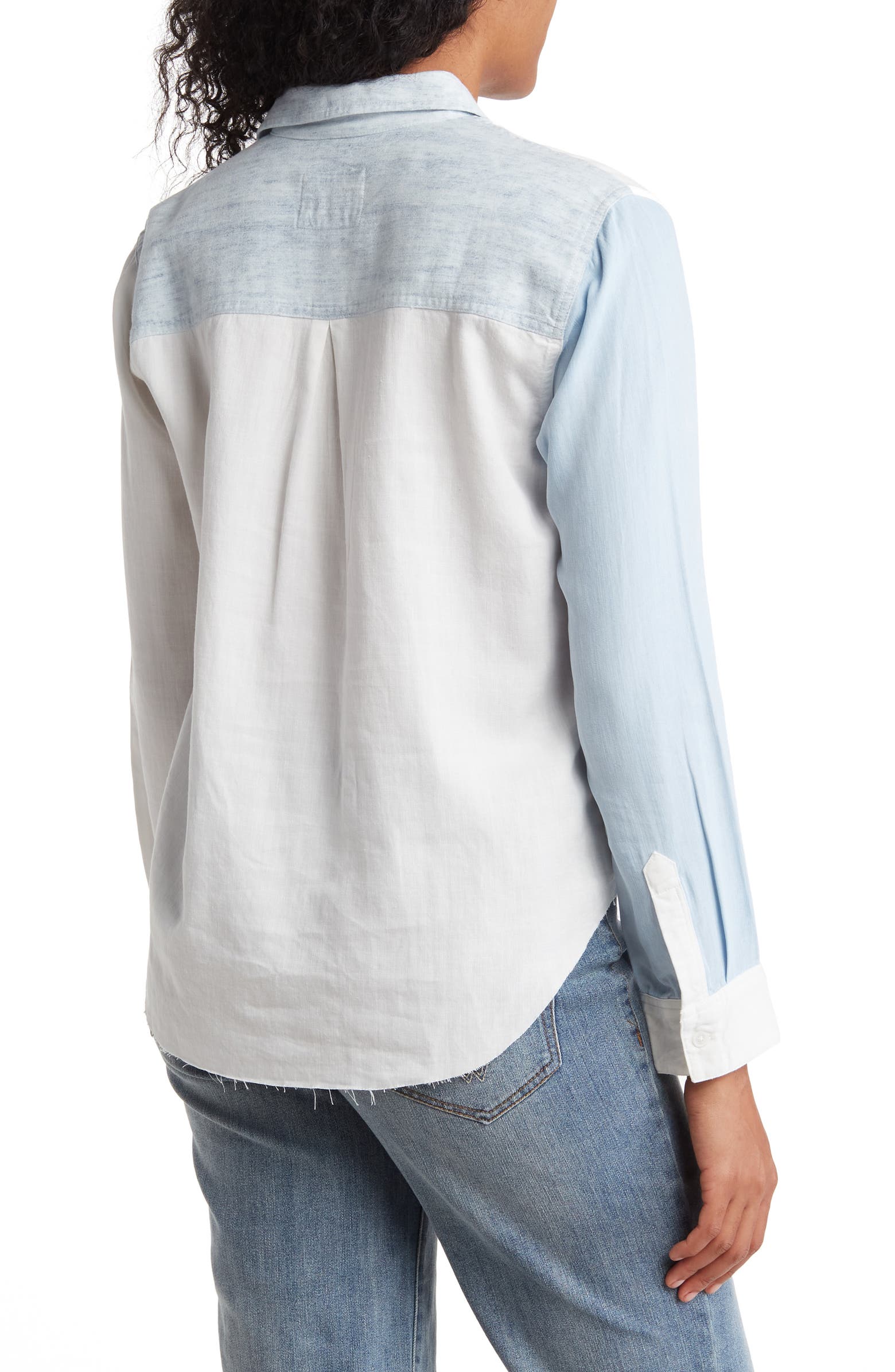 Rails Ingrid Colorblock Raw Hem Button-Up Shirt | Nordstromrack