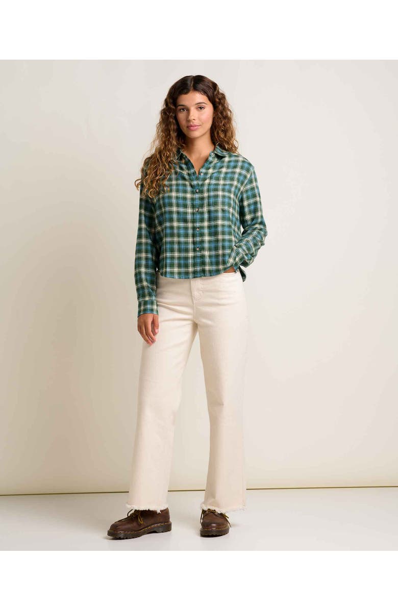 Toad & Co Re-Form Flannel Boxy Long Sleeve Shirt, Alternate, color, Pasture Mini Check
